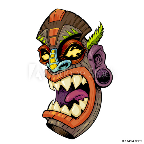 500x500 Demon Dragon Tiki Head Mask