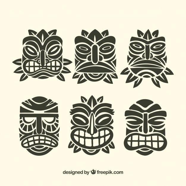 Ornamental Tiki Mask Collection Vector Free Download 626x626 Ornamental Tiki Mask Collection Vector Free Download