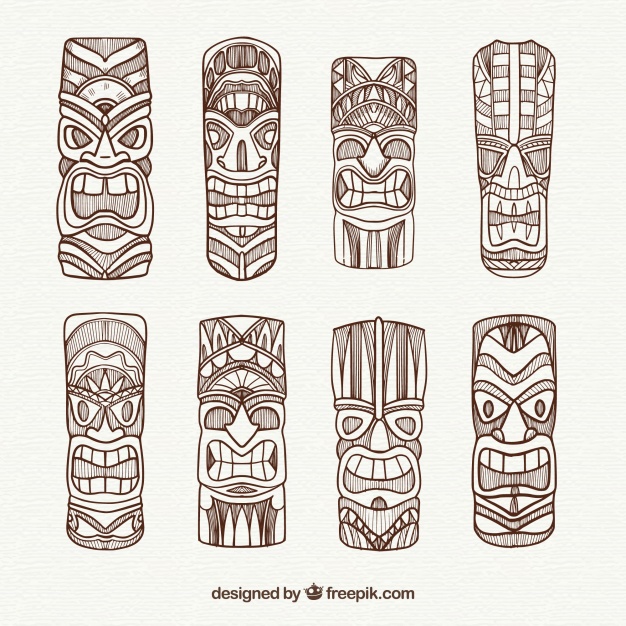 Pack Of Exotic Tiki Masks Vector Free Download 626x626 Pack Of Exotic Tiki Masks Vector Free Download