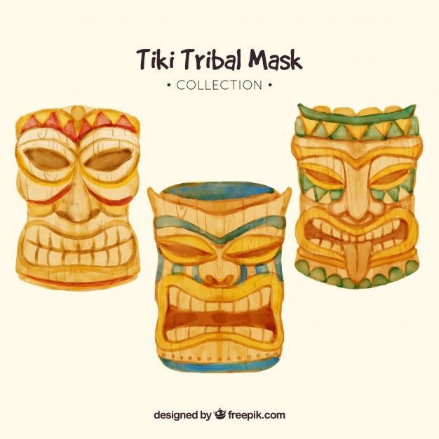 Set Of Watercolor Tiki Masks Free Vector My Freepik 626x626 Set Of Watercolor Tiki Masks Free Vector My Freepik