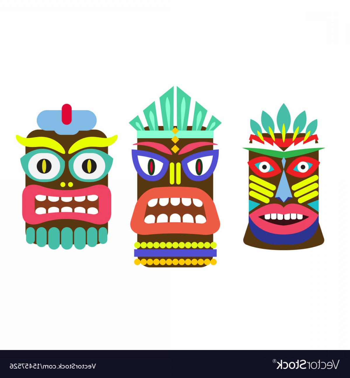 Tiki Mask Cartoon Set Vector Studiogrfx 1200x1296 Tiki Mask Cartoon Set Vector Studiogrfx