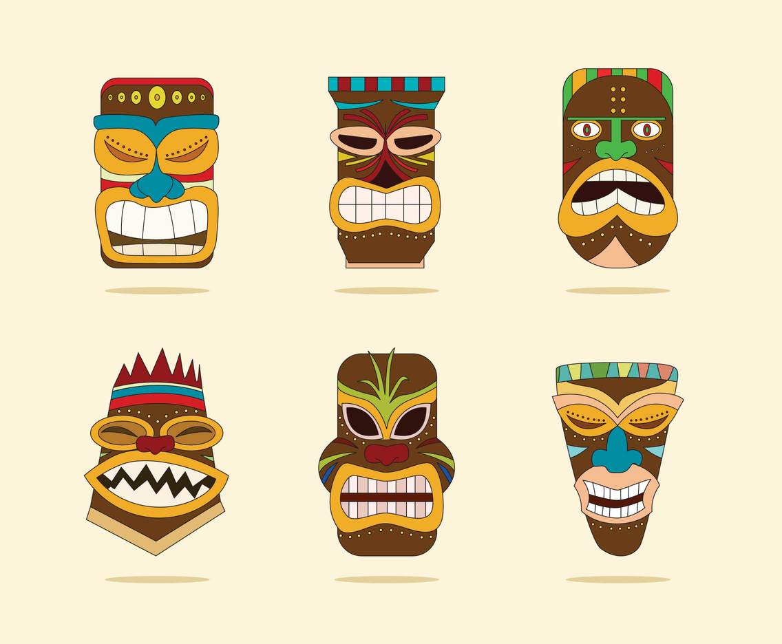 Tiki Mask Vector at Vectorified.com | Collection of Tiki Mask Vector ...