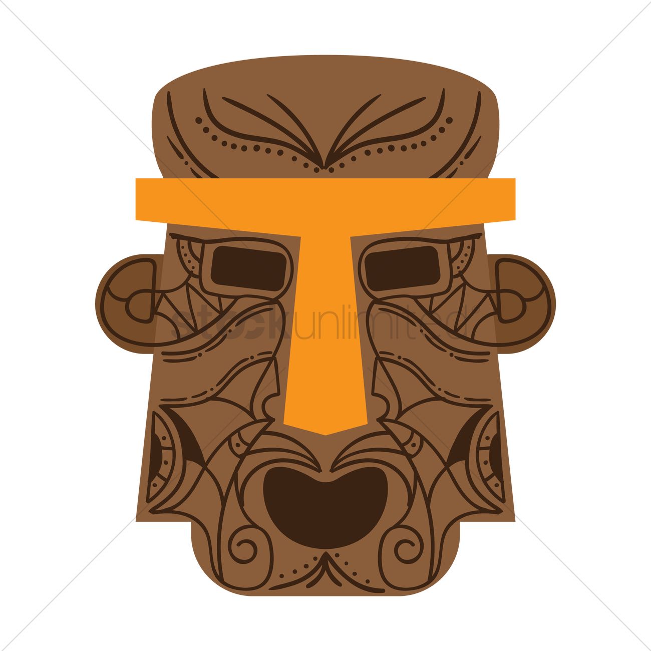 Tiki Mask Vector Image 1300x1300 Tiki Mask Vector Image