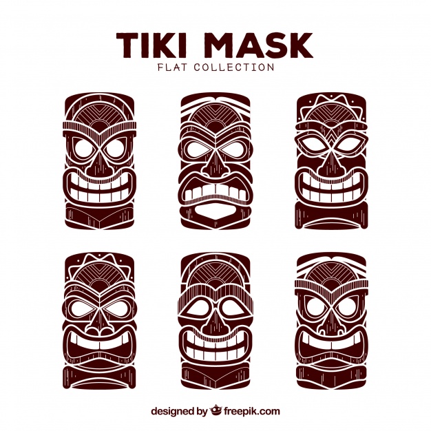 Tiki Mask Collection Vector Free Download 626x626 Tiki Mask Collection Vector Free Download