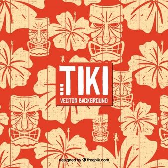Hawaiian Background With Flowers And Tiki Mask Cnc Projects 338x338 Hawaiian Background With Flowers And Tiki Mask Cnc Projects