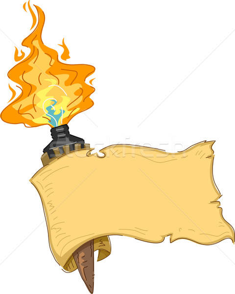 480x600 Tiki Torch Banner Vector Illustration Lenm