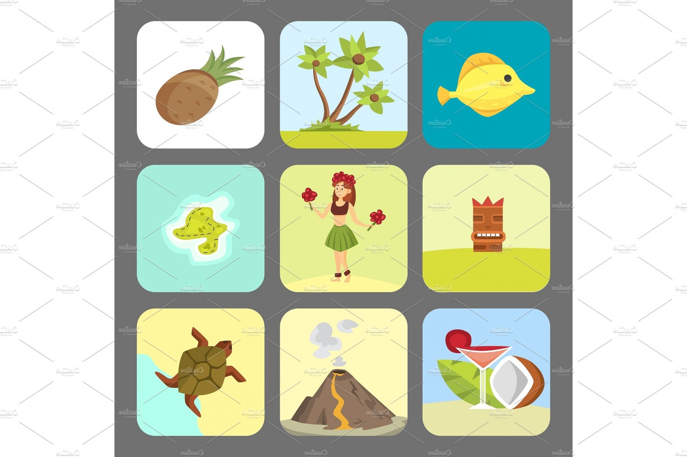 2184x1455 Hawaii Icons Dancer Woman Tiki Gods Totem Pole Tiki Torches