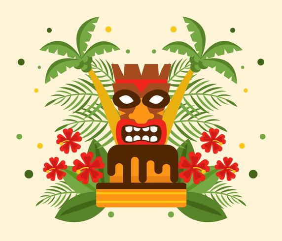572x490 Polynesian Birthday With Tiki Vector