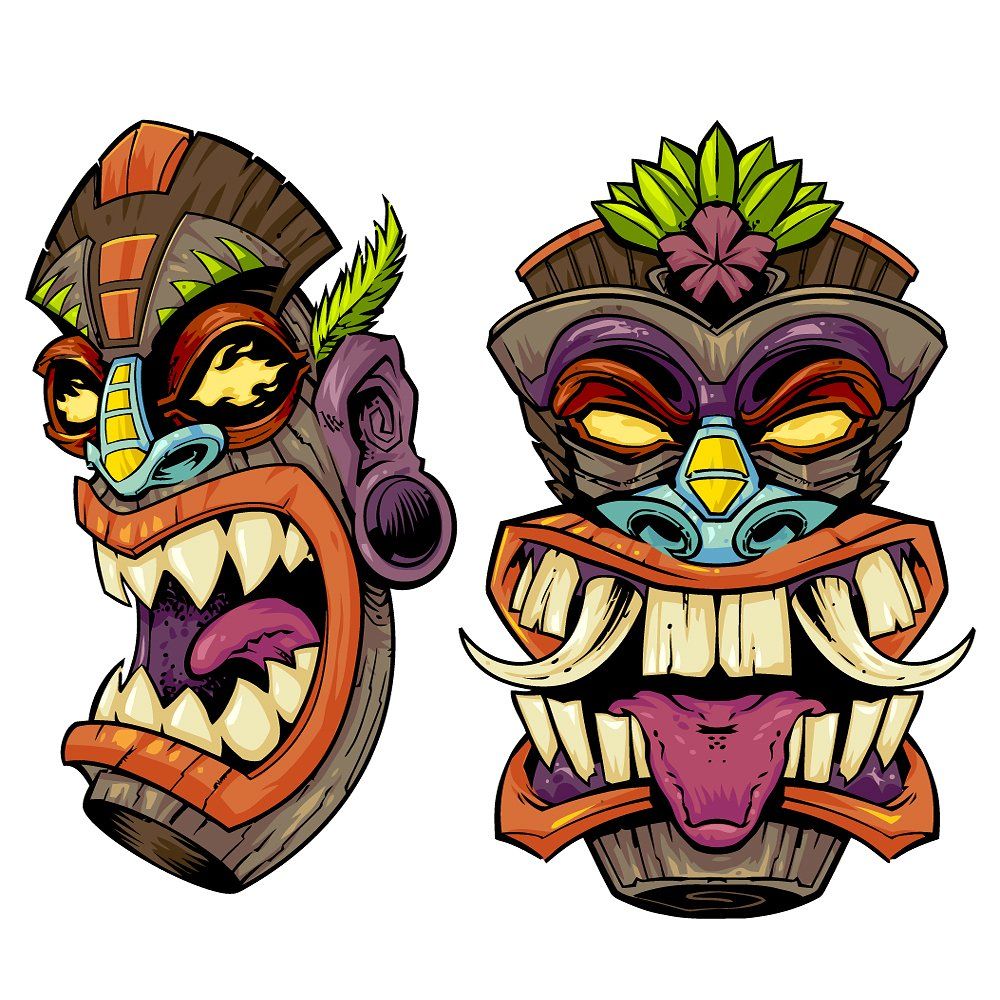 Tiki. Маска Тики. Маска Тотем. Тики Хеад. Tiki head арт.