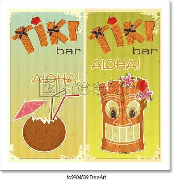 561x581 Free Art Print Of Retro Stickers For Tiki Bars Retro Stickers