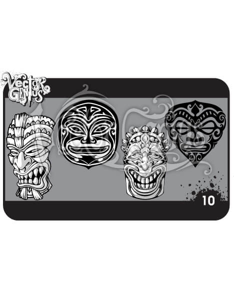 468x580 Hawaiian Tiki Hand Drawn Vector Pack