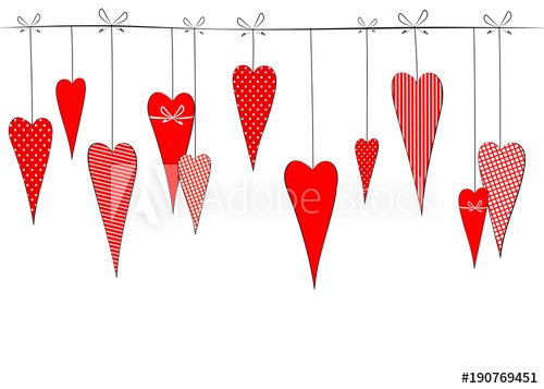 500x357 Pattern With A Drawing Of Doodles Hearts In Peas Striped Cage