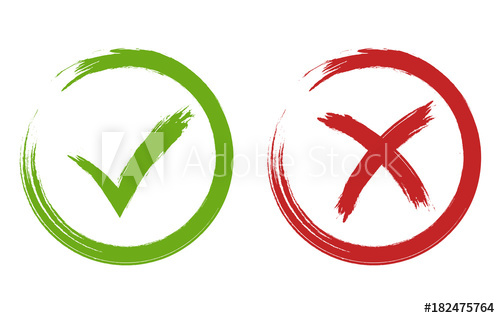 500x318 Tick And Cross Signs Green And Red Checkmark Vector