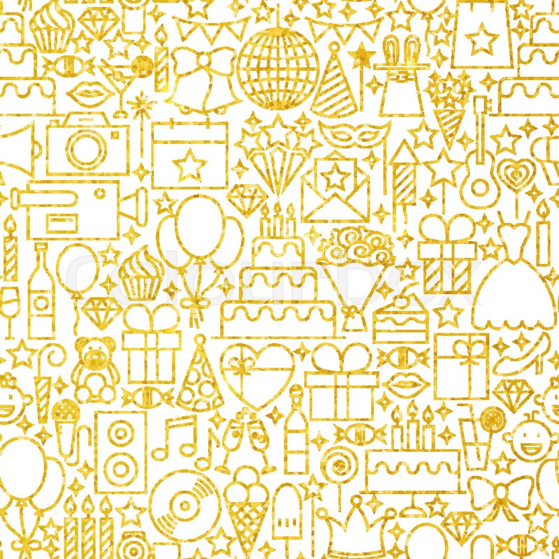 800x800 Line Gold White Party Tile Pattern Stock Vector Colourbox