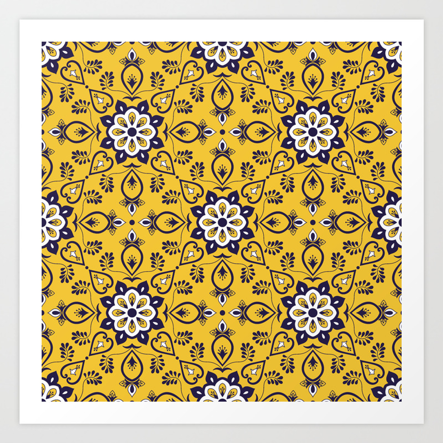 1500x1500 Mexican Tile Pattern Seamless Vector With Mosaic Ornaments Art