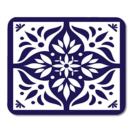 466x466 Semtomn Gaming Mouse Pad Blue White Tile Vector Delft