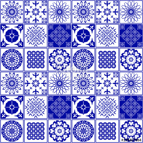 500x500 Pattern For Ceramic Tile Vector Illustration Of A Tile Blue