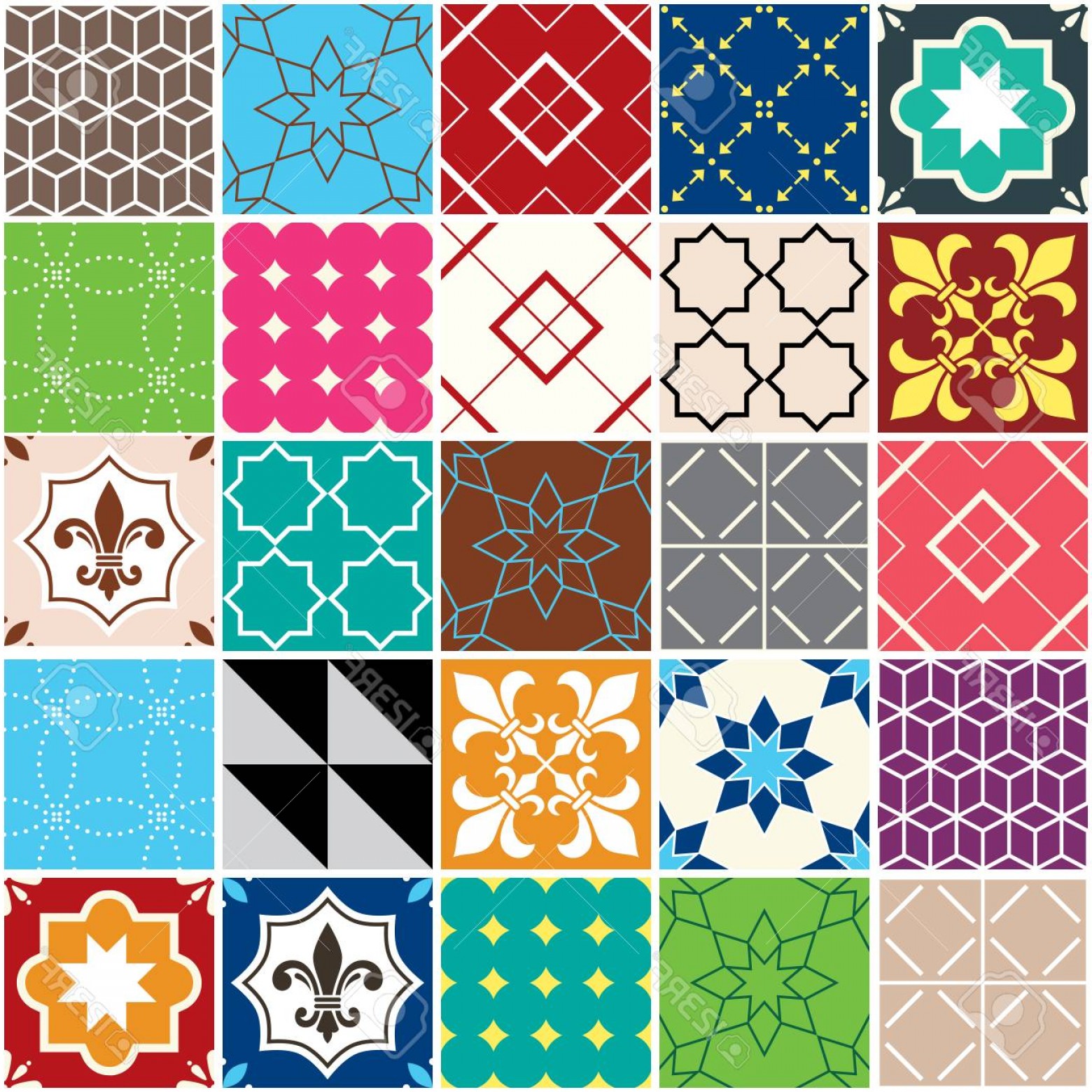 1560x1560 Photostock Vector Seamless Vector Tile Pattern Azulejos Tiles