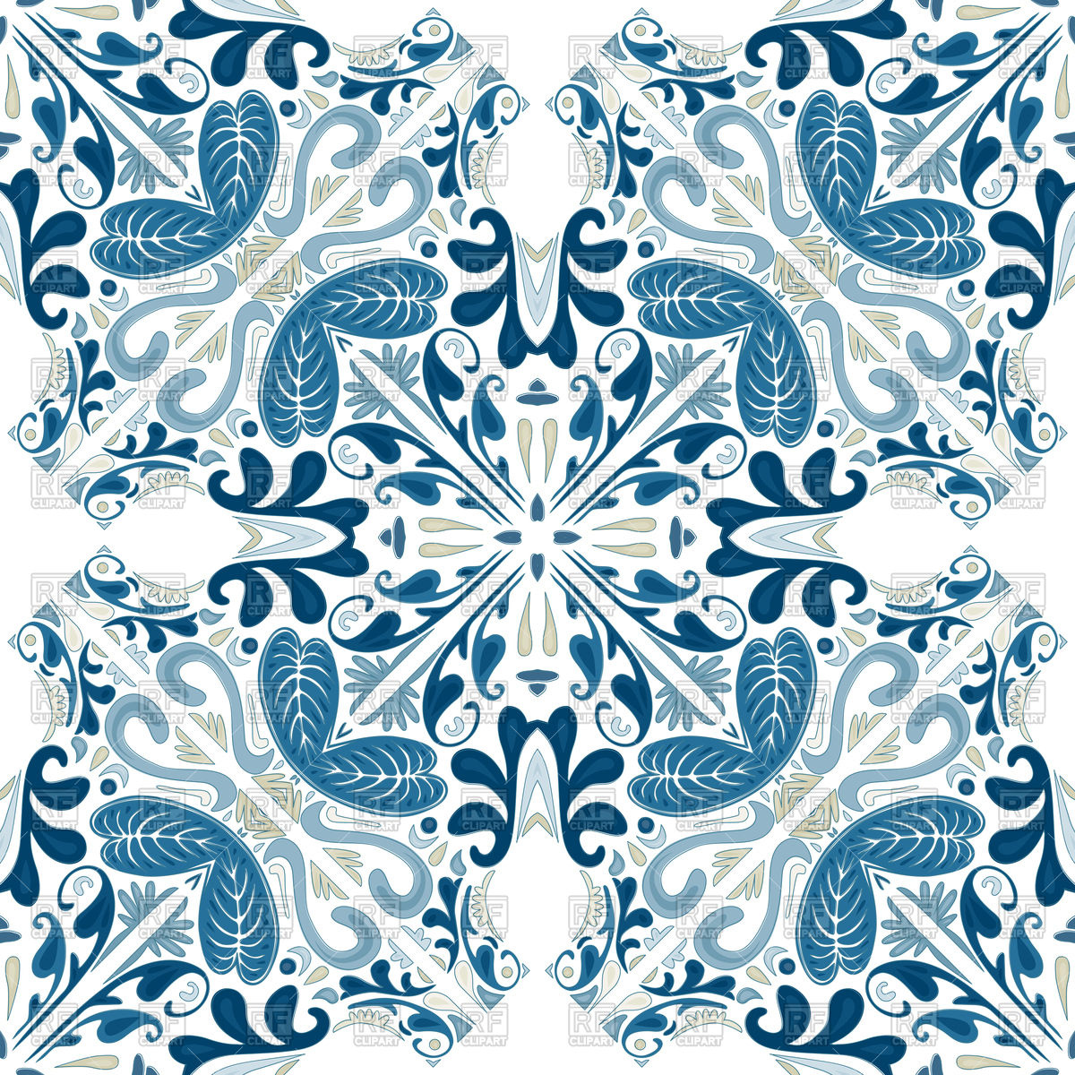 1200x1200 Seamless Blue Pattern In Traditional Style