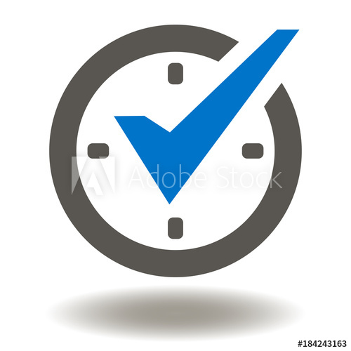 500x500 Check Mark On Clock Icon Vector Real Best Time Protection