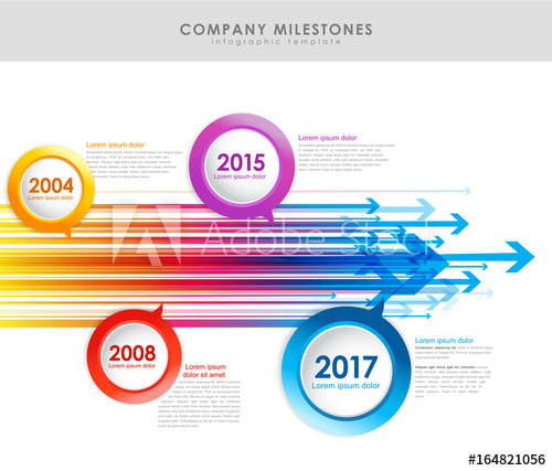 500x427 Infographic Company Milestones Timeline Vector Template