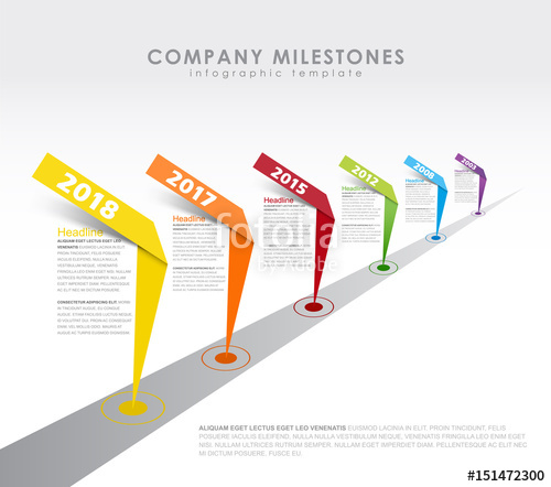 500x442 Infographic Startup Milestones Timeline Vector Template Stock