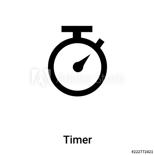 500x500 Timer Icon Vector Isolated On White Background, Logo Concept