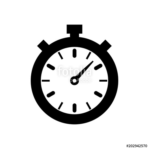 500x500 Stopwatch Icon, Vector Illustration Timer Icon Stock Image