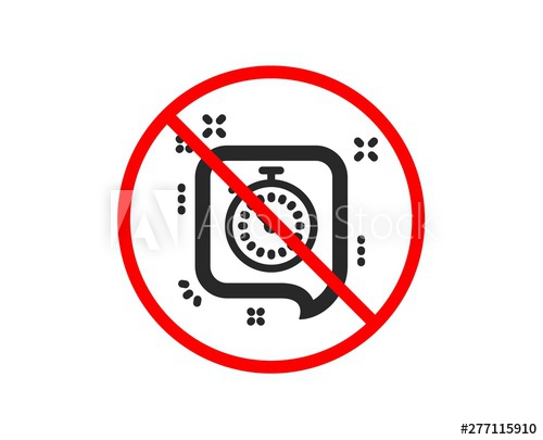 500x405 No Or Stop Timer Icon Time Or Clock In Speech Bubble Sign