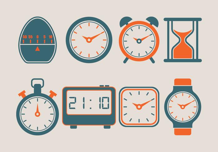 700x490 Timer Vector Icons Collection