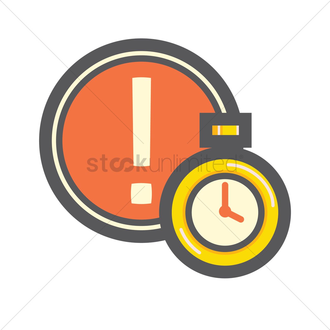 1300x1300 Free Caution And Timer Vector Image