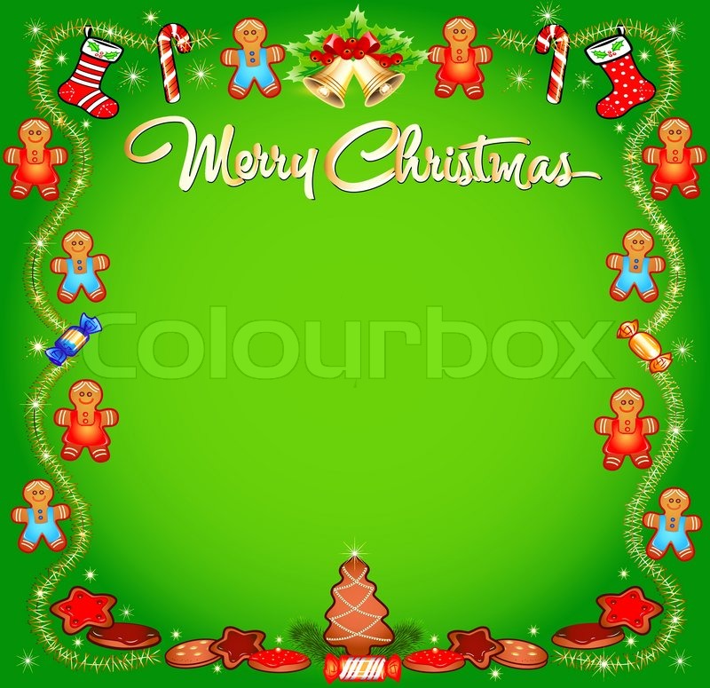 800x775 Illustration Background Christmas With Cakes Sweets And Tinsel