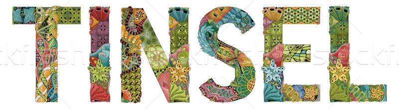 800x219 Word Tinsel Vector Decorative Zentangle Object Vector