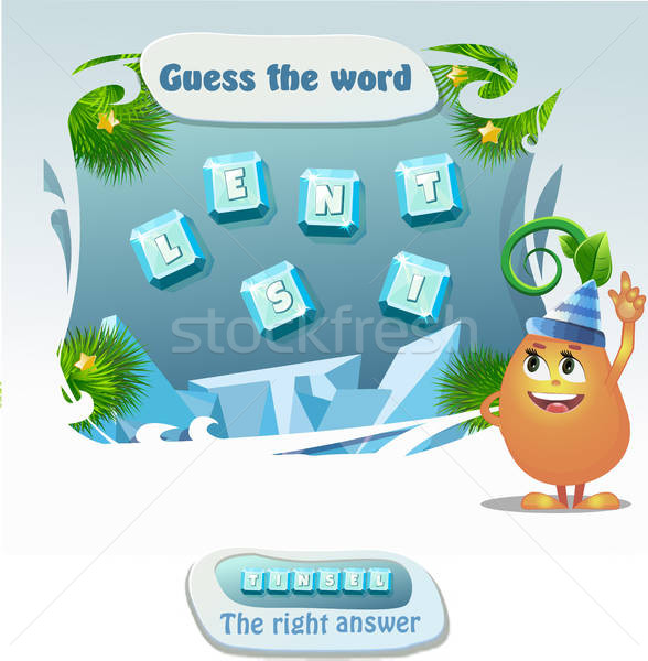 588x600 Guess The Word Tinsel Vector Illustration Olena Siedykh