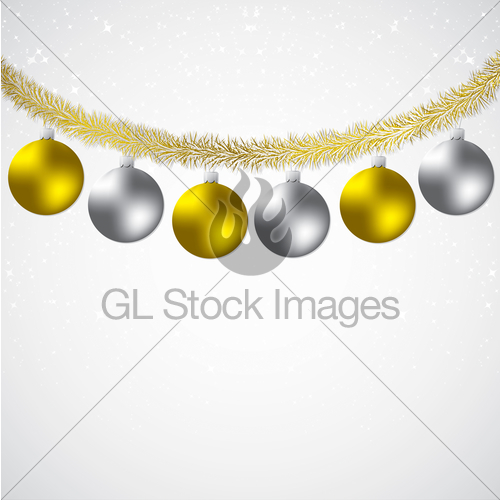 500x500 Christmas Bauble And Tinsel Starry Background In Vector F Gl
