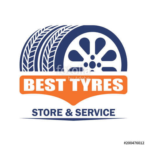 500x500 Tyre Tire Logo, Emblems And Insignia With Text Space For Your