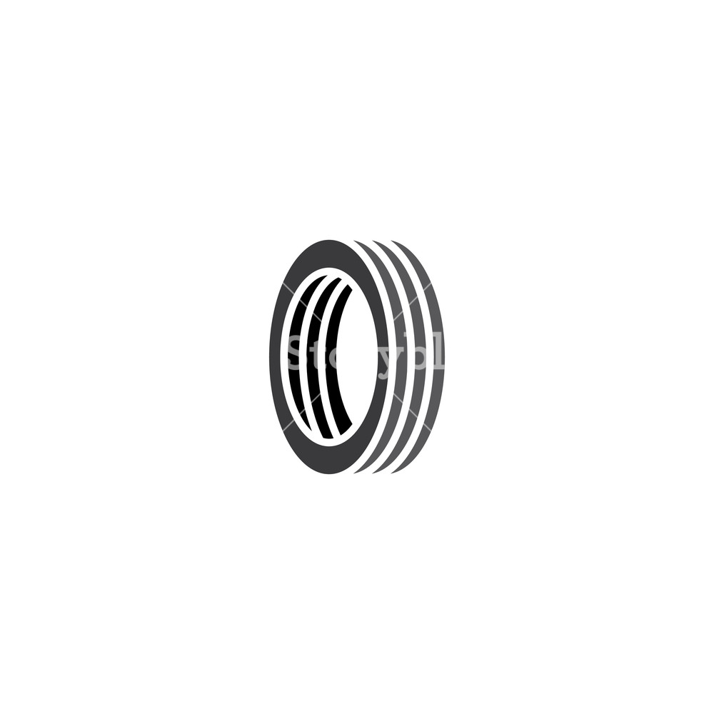 1000x1000 Car Tire Letter O Logo Vector Icon Royalty Free Stock Image