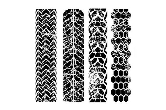570x380 Tire Tracks Set Clipart Vector Clip Art Graphics Digital Etsy