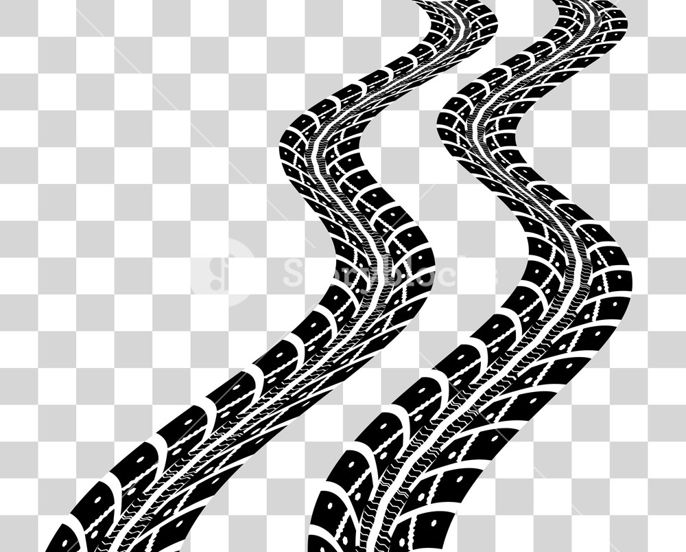 1000x804 Tire Tracks Vector Illustration On Checkered Background Royalty