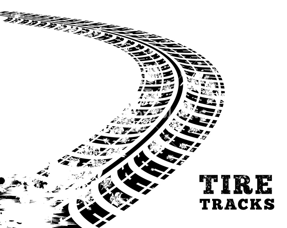 1000x794 Tire Tracks Vector Illustration On White Background Royalty Free