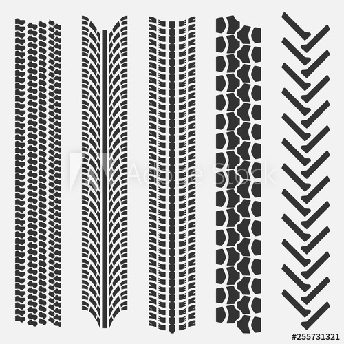 500x500 Set Of Tire Treads Seamless Texture Vector Illustration