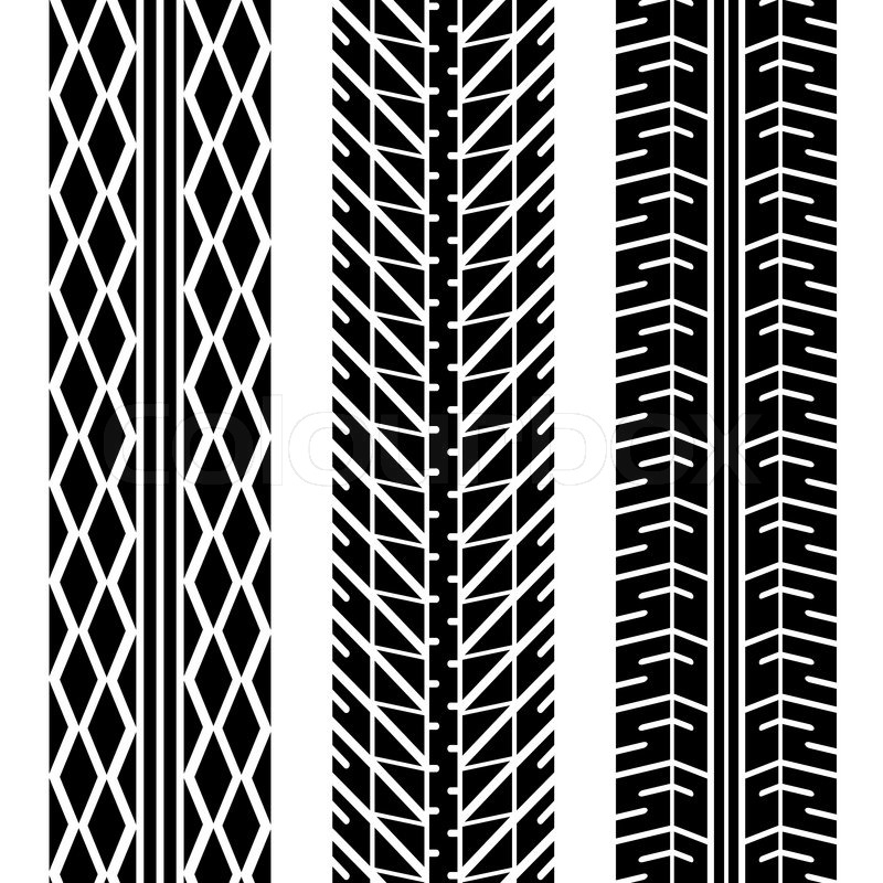 800x800 Three Different Tire Tread Patterns In Stock Vector Colourbox