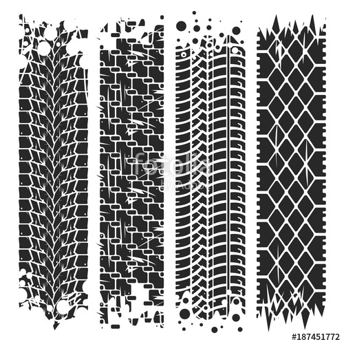 500x500 Tire Tracks With Grunge Texture Rubber, Transportation Or Speed