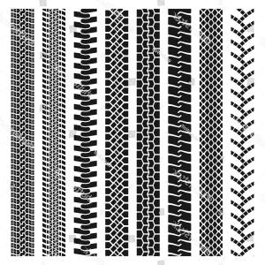300x300 Photostock Vector Collection Textures Of Six Vector Tire Tracks