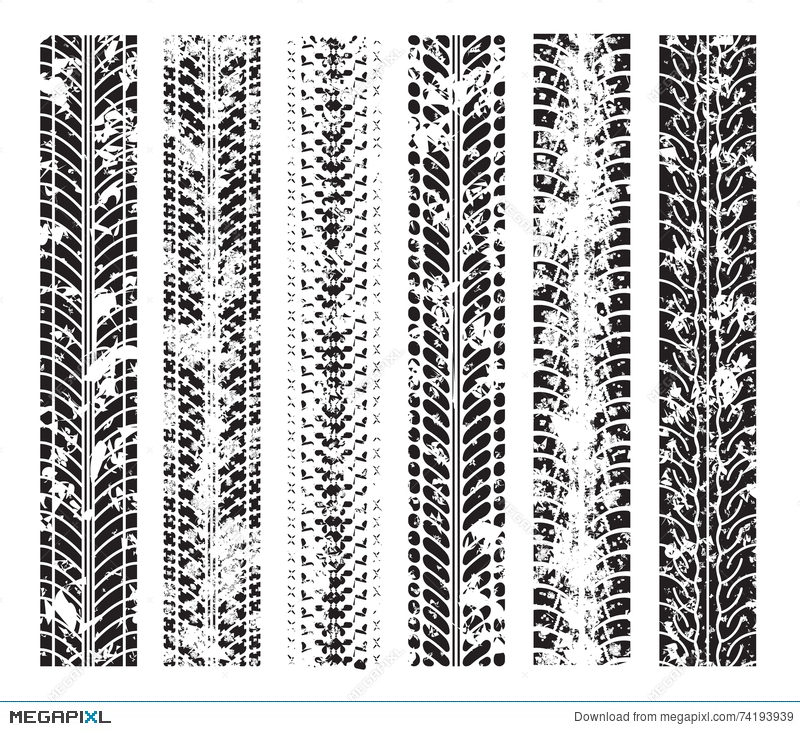 800x731 Tire Tracks Vector Illustration