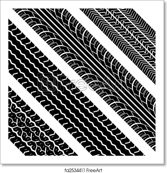 561x581 Free Art Print Of Tire Tracks Vector Tire Tracks