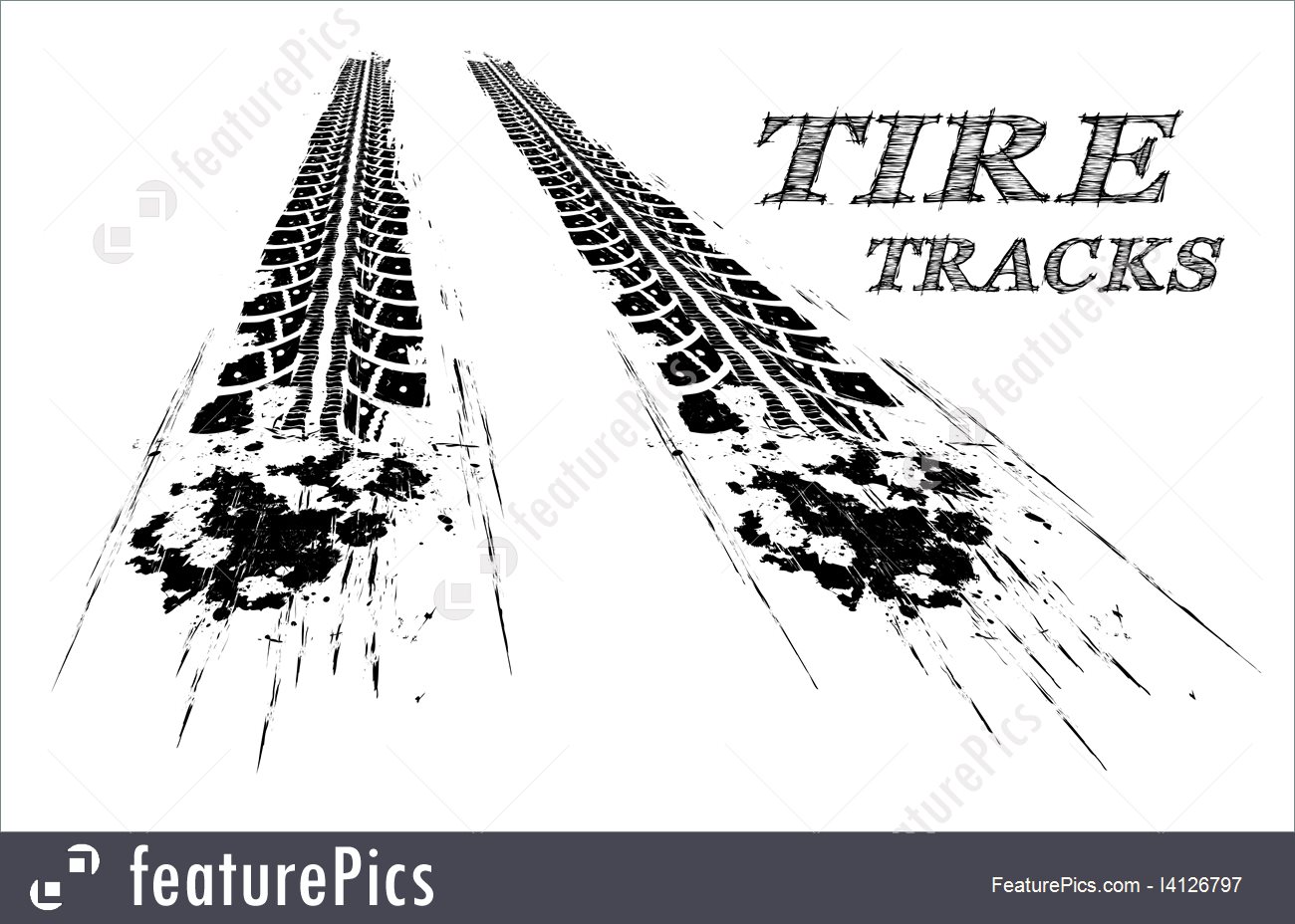 1300x928 Illustration Of Tire Tracks