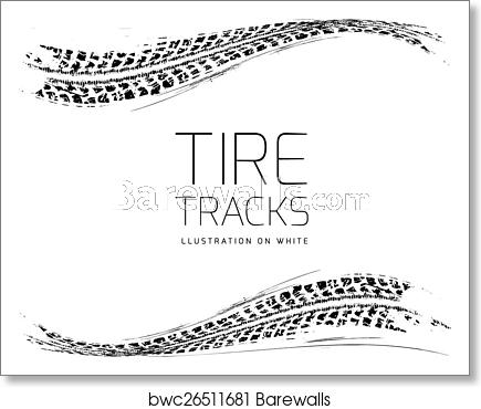 435x370 Tire Tracks Vector Background, Art Print Barewalls Posters