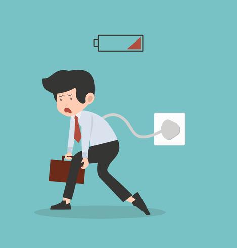 469x490 Tired Businessman With Battery Vector
