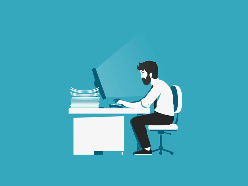 800x600 Tired Man From Work Motion Graphics Illustrations